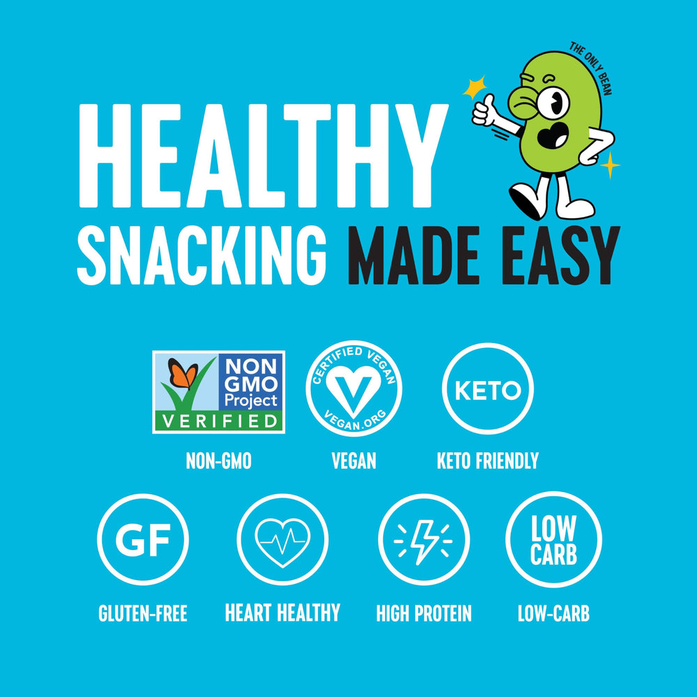 The Only Bean 125 calorie pack highlights keto friendly, low carb options