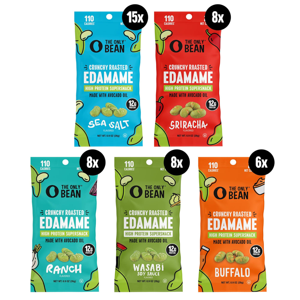 The Only Bean buffalo edamame snacks pack for savory sparkle