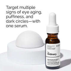 The Ordinary Eye Serum application near the under-eye area reduces visibility of fine lines.