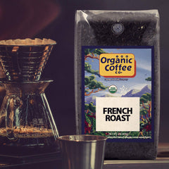 The Organic Coffee Co. USDA Organic seal on packaging highlights sustainable sourcing.