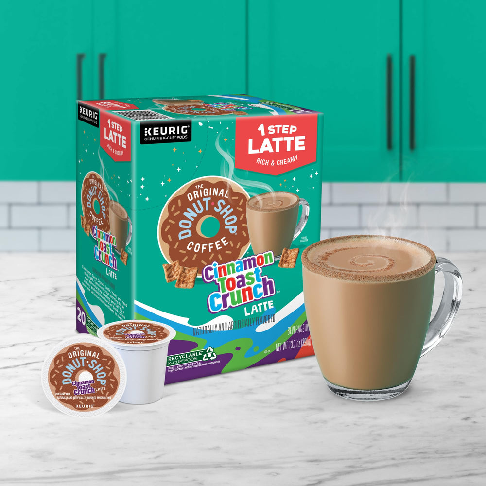 The Original Donut Shop Cinnamon Toast Crunch One Step Latte K-Cup pods packaging style