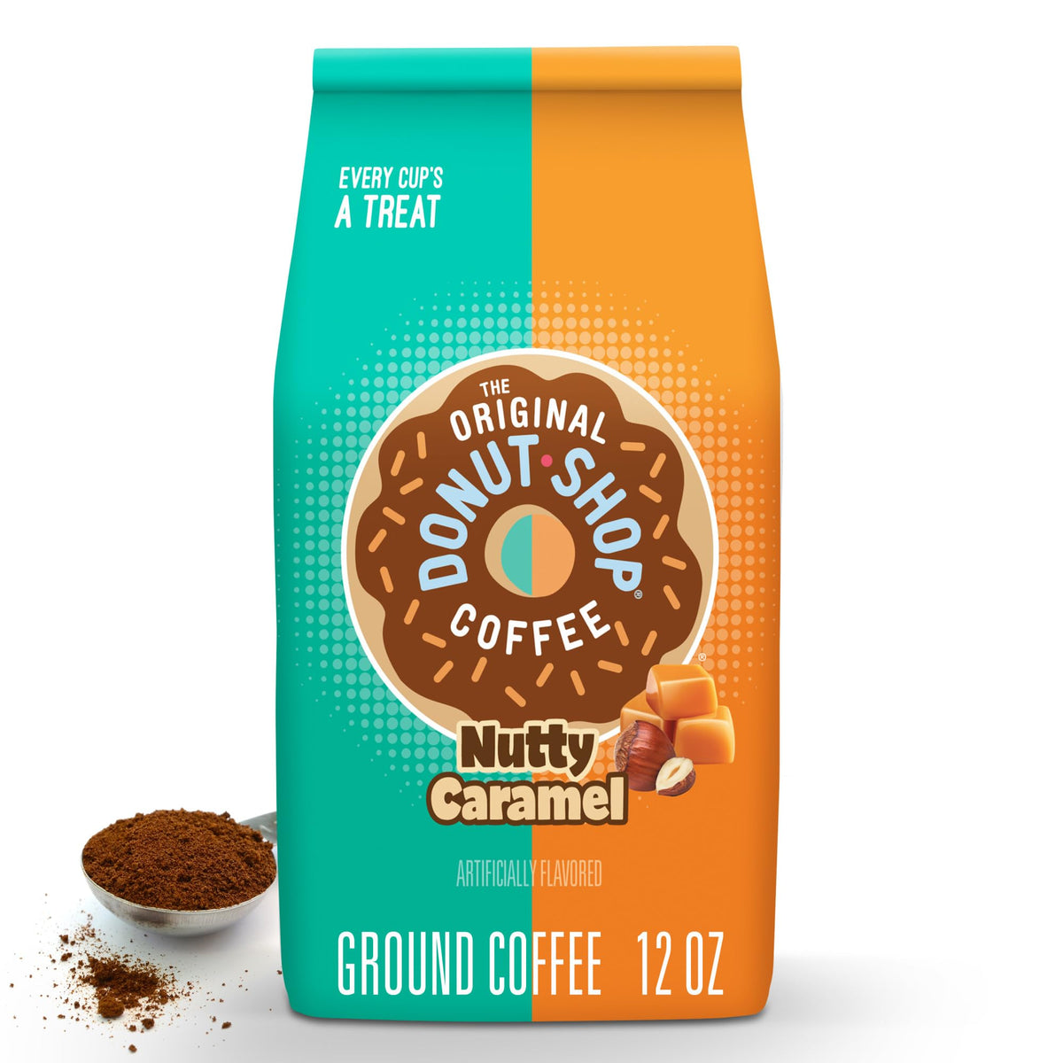 The Original Donut Shop Nutty Caramel coffee bag 12oz shows bold flavor for a comforting morning.