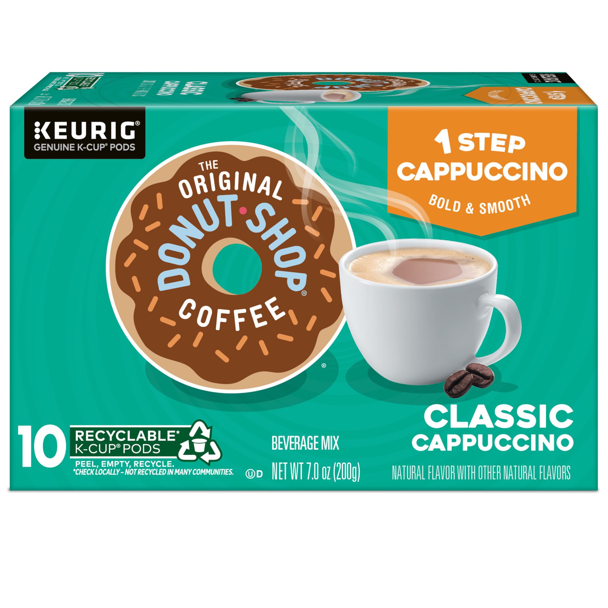 8 oz setting provides bolder coffee taste from the cappuccino pod.