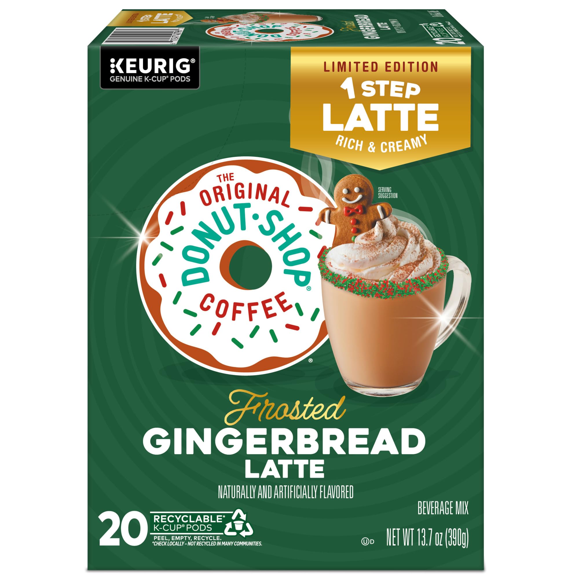 The Original Donut Shop One Step Latte cup brew highlights quick, mess-free Keurig latte preparation