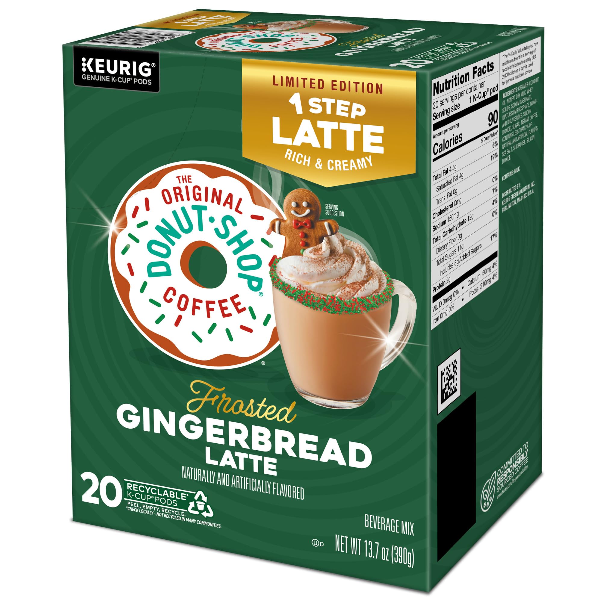 The Original Donut Shop One Step Latte finished latte in a mug with creamy texture