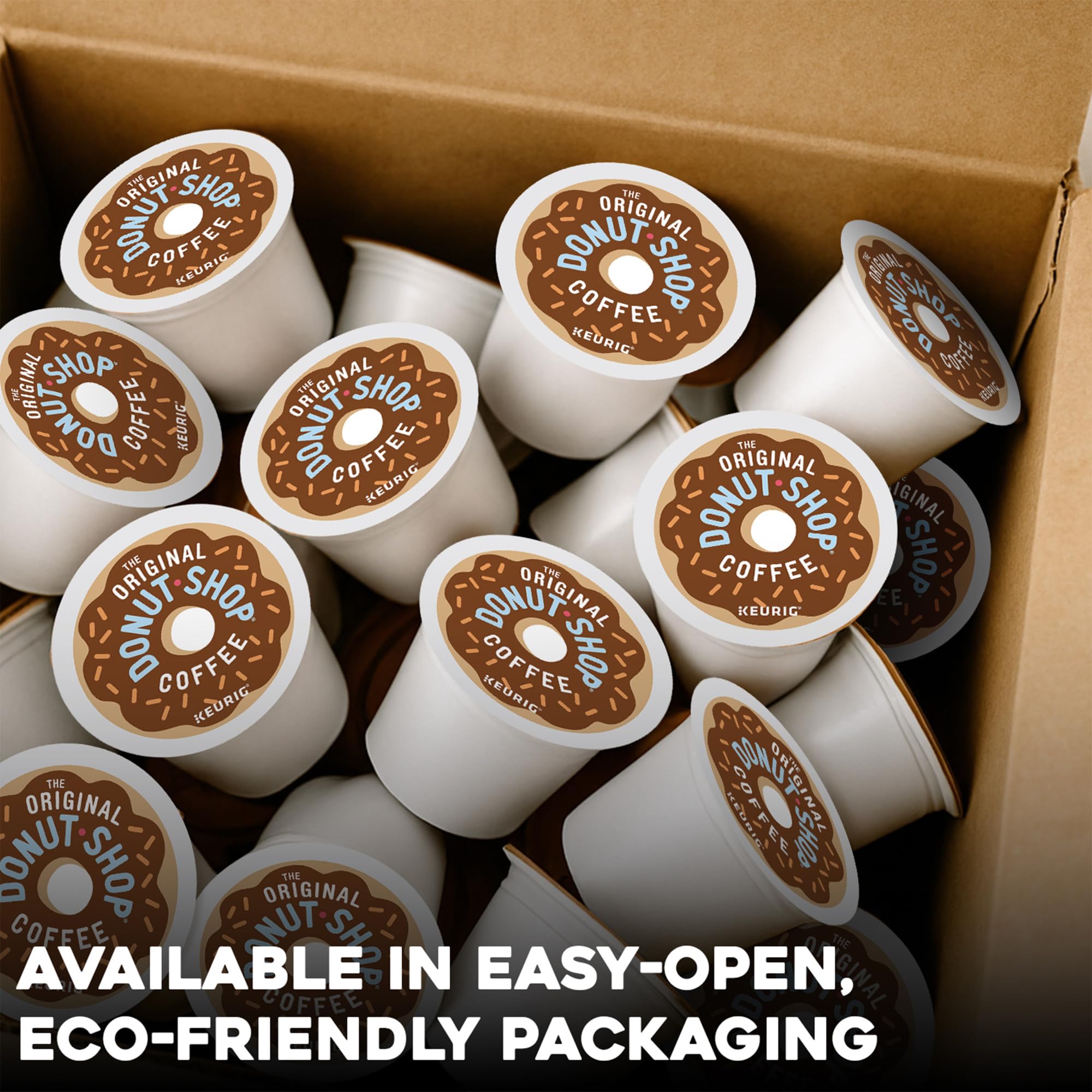 The Original Donut Shop Regular brewed cup captures a smooth, medium-roast aroma in your mug.