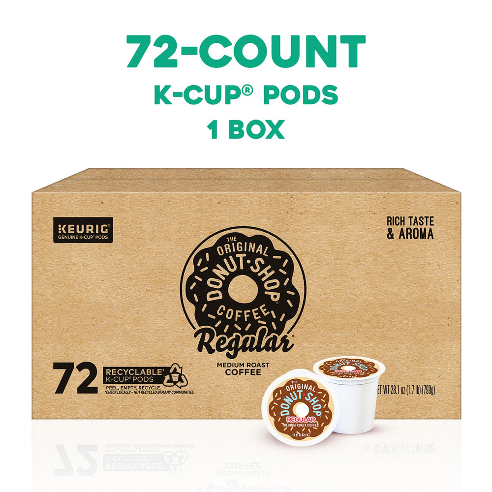 The Original Donut Shop Regular coffee beans highlight quality beans for a reliable brew.