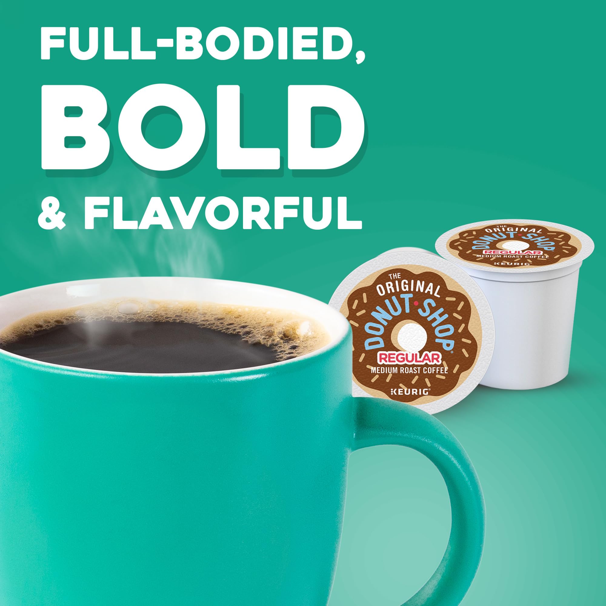 The Original Donut Shop Regular kcup-pods demonstrate Keurig compatibility for quick brewing.