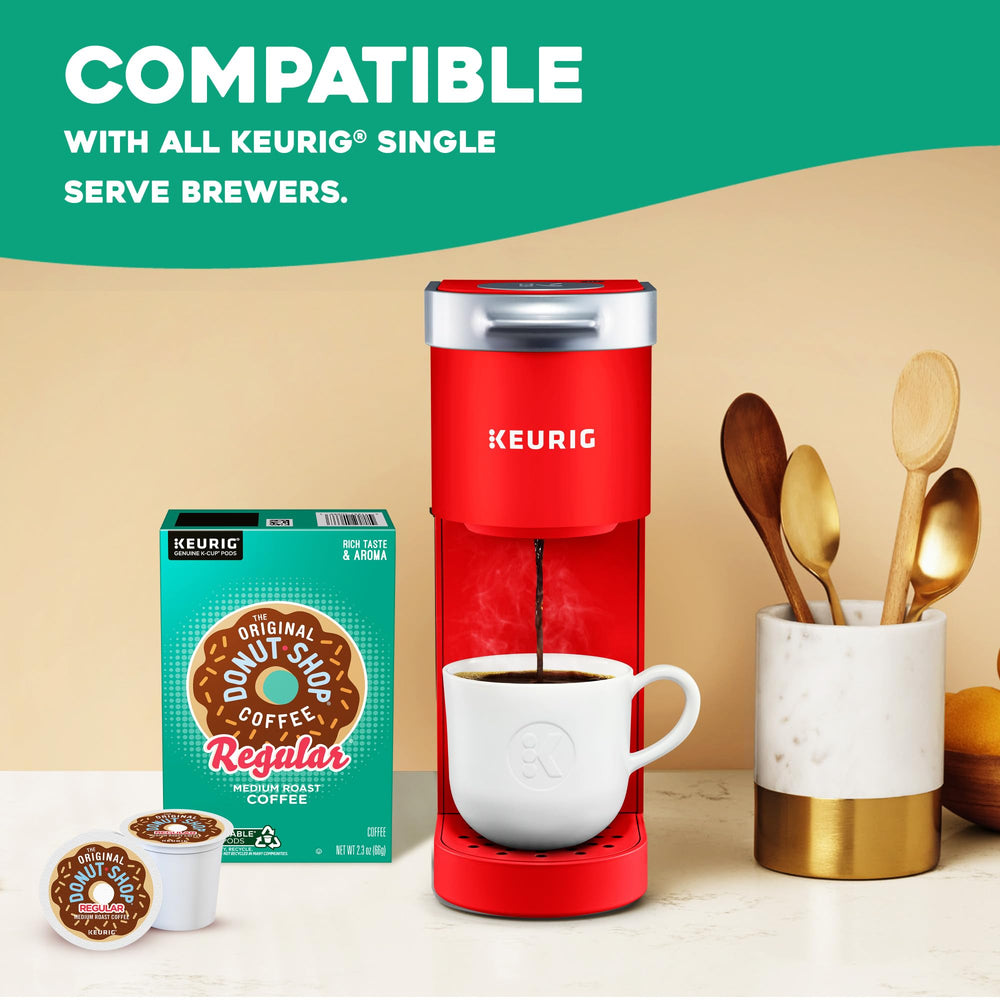 The Original Donut Shop Regular sustainability badge communicates responsible sourcing.