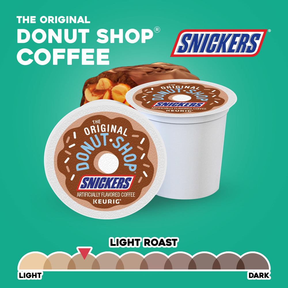 Caramel swirl visible in The Original Donut Shop Snickers coffee.