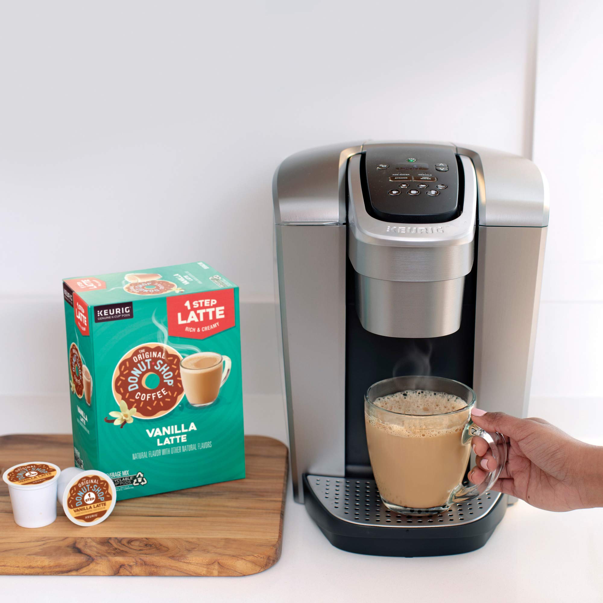 Morning routine with The Original Donut Shop Vanilla Latte ready to brew
