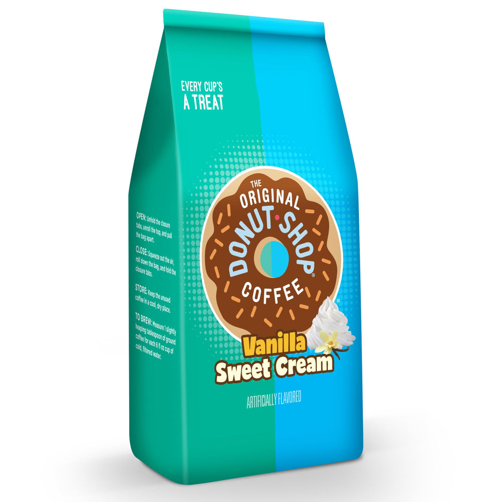 The Original Donut Shop brew method image guides easy measurement.