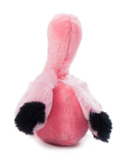 The Petting Zoo flamingo plush short beak with friendly look.