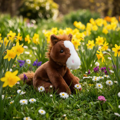 The Petting Zoo floppy horse plush body offers soft, durable companionship.