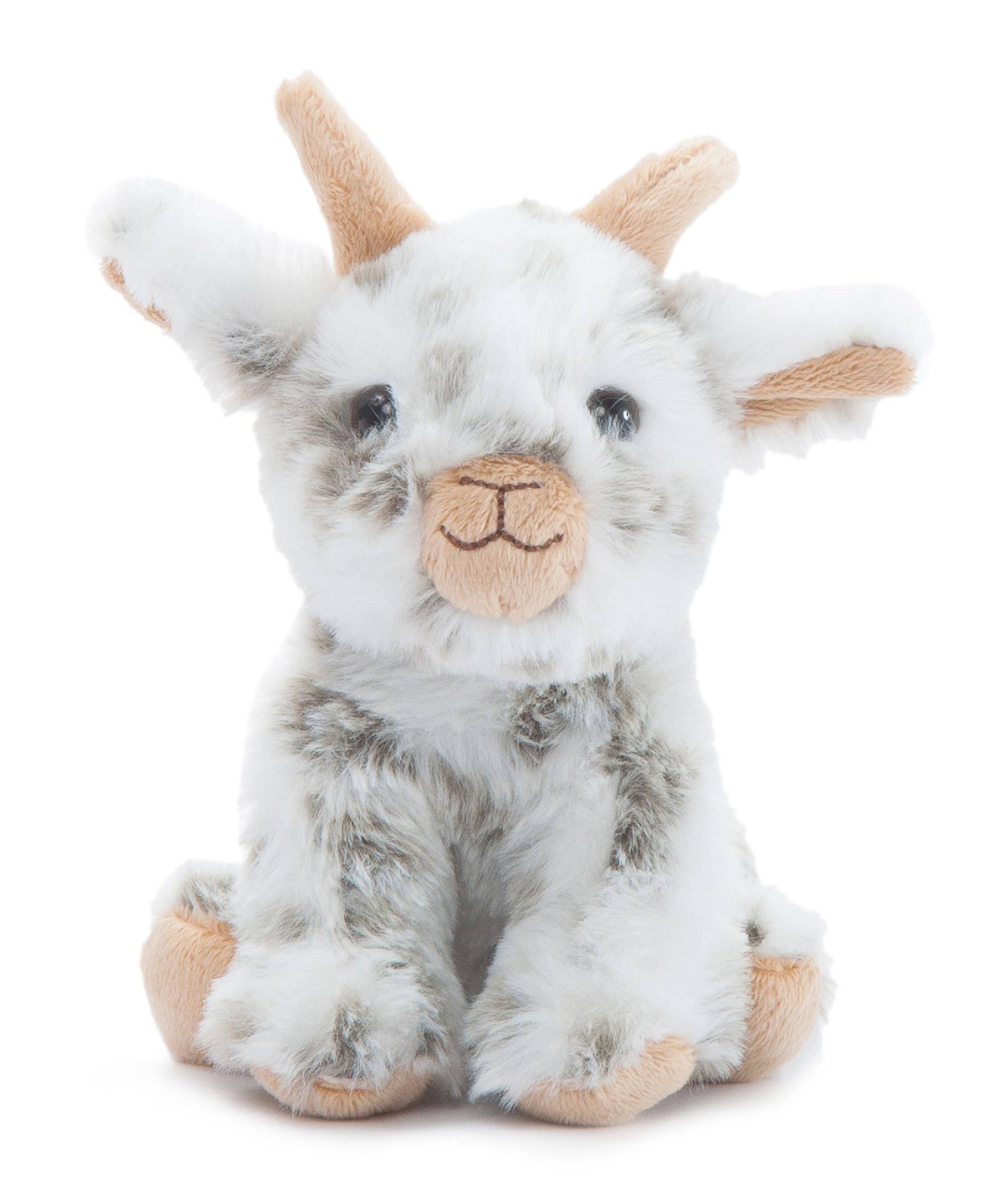 The Petting Zoo goat plush with arched horns sparks imaginative play.