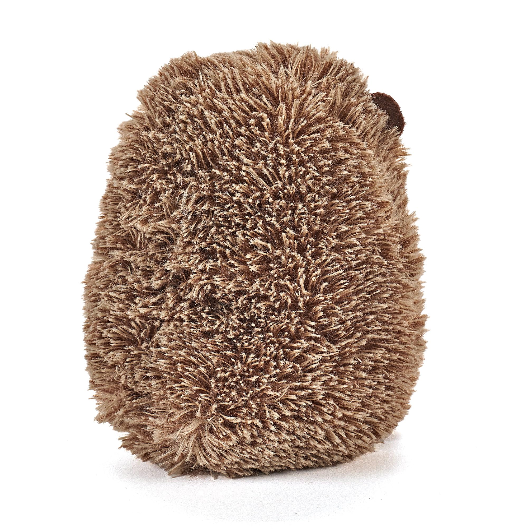 The Petting Zoo hedgehog plush with multicolor overcoat adds playful visual appeal.