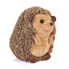 The Petting Zoo hedgehog plush in sitting pose offers cozy desk buddy comfort.