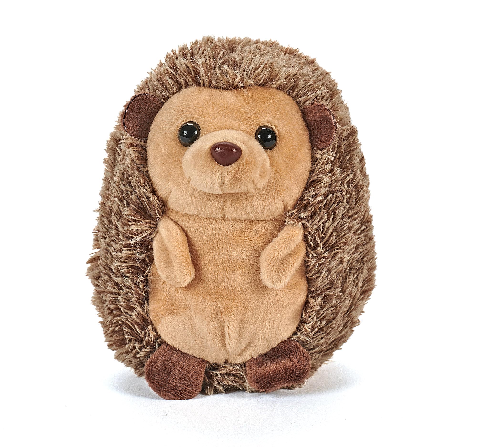 The Petting Zoo hedgehog plush with soft brown fur is cuddly for nap time.
