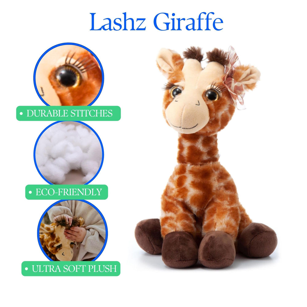 Gift-ready Lash'z giraffe from The Petting Zoo for birthdays or holidays.