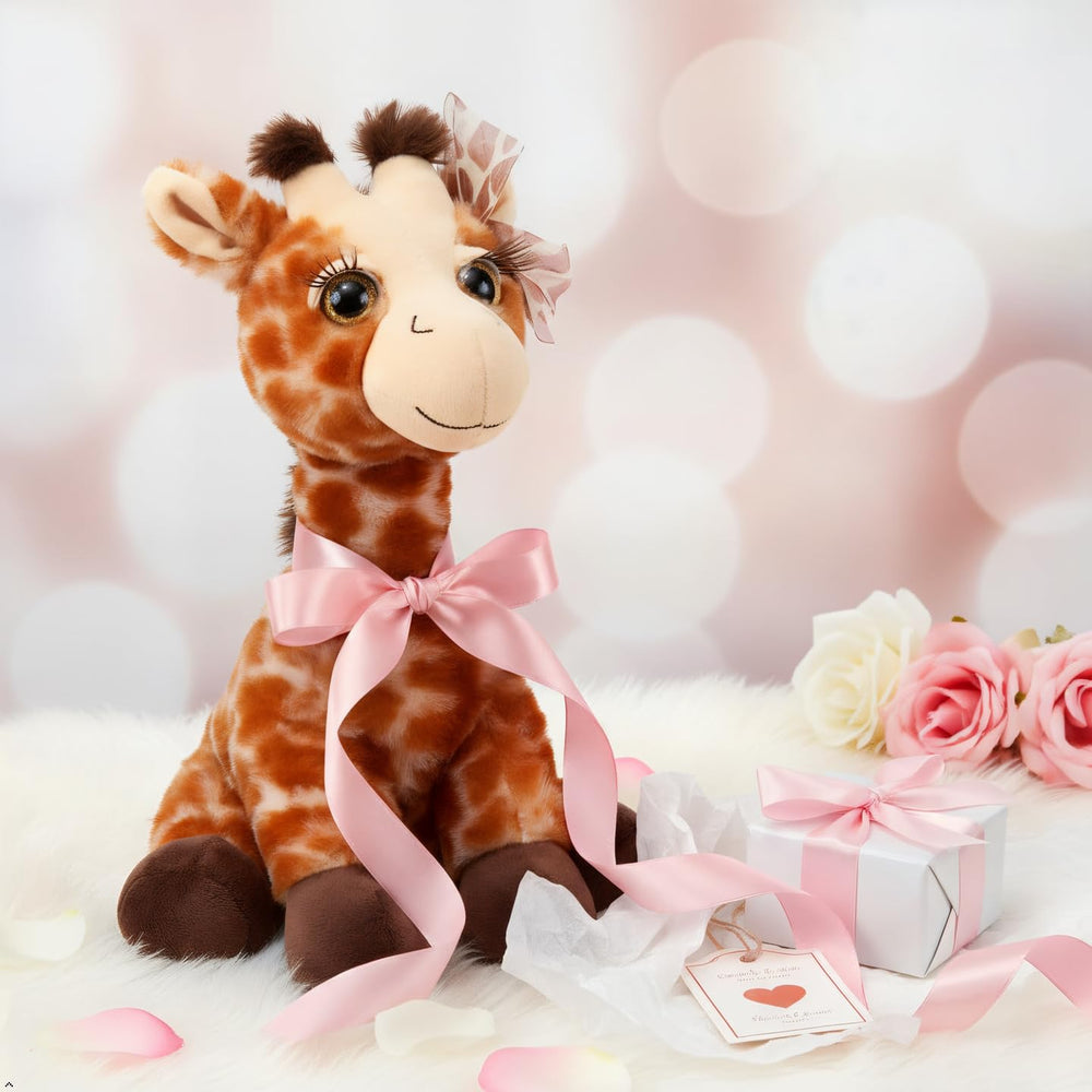 The Petting Zoo Lash'z giraffe fits into growing plush collections.