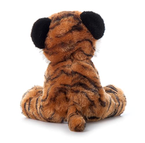 The Petting Zoo tiger plush with brave expression for imaginative play.