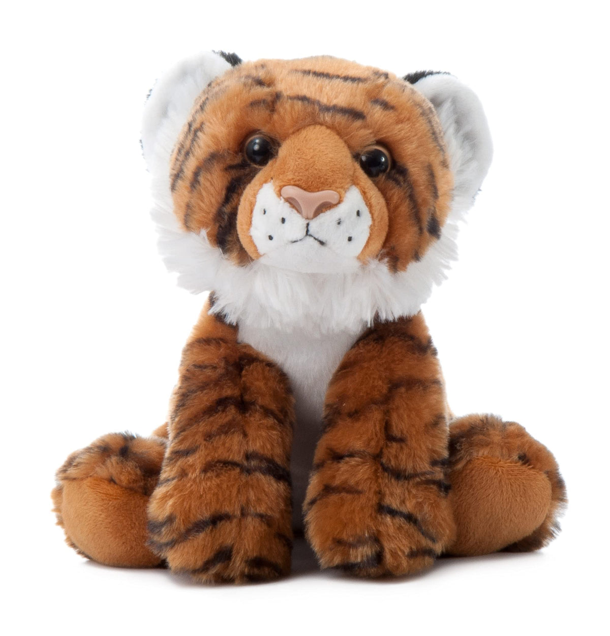 The Petting Zoo tiger stuffed animal, 9-inch plush, ideal for gentle cuddles.