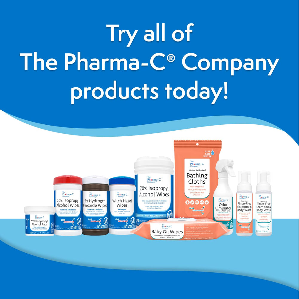 The Pharma-C Company wipes in use, ideal for on-the-go minor wound cleaning