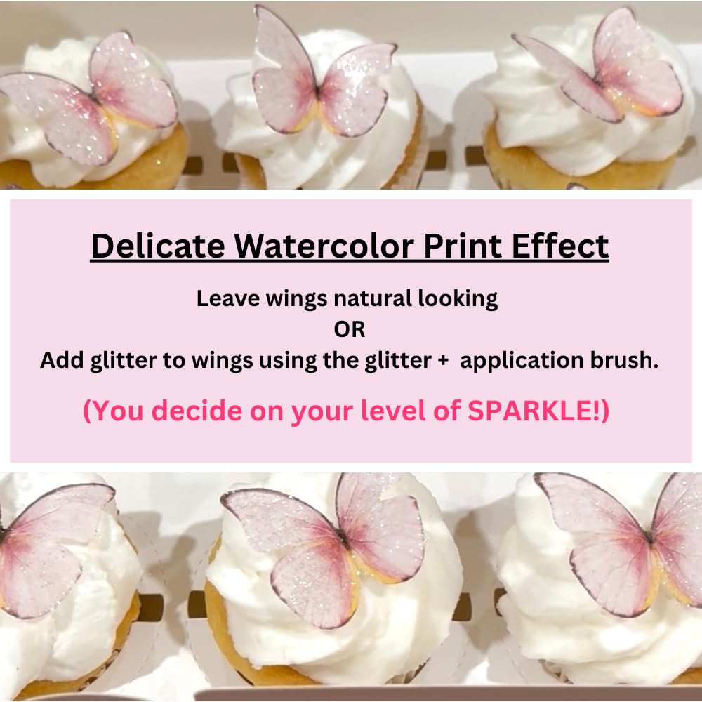 The Pretty Cake Shop butterflies perched on cupcakes add a refined cake topper.