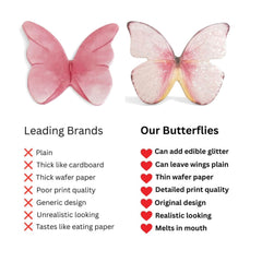The Pretty Cake Shop edible butterflies with glitter application brush.
