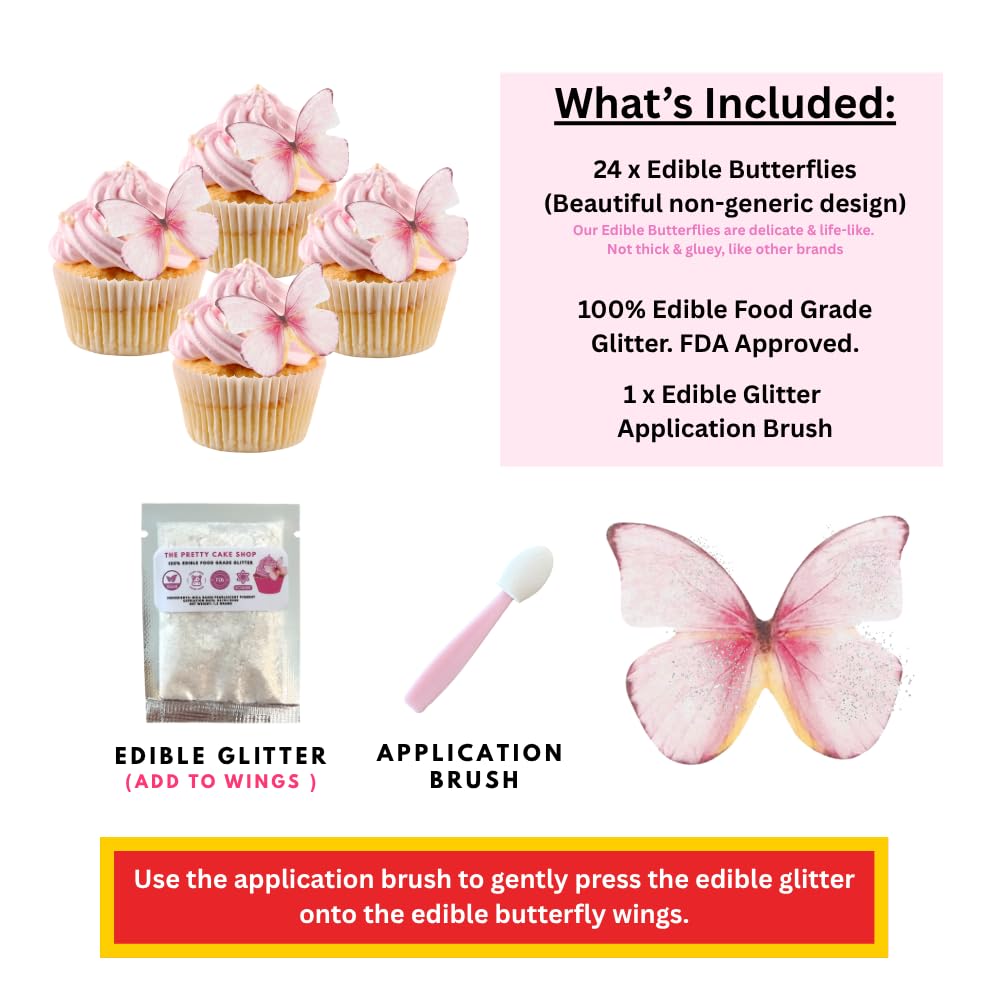 The Pretty Cake Shop butterfly wings bent for fluttering 3D effect on cakes.