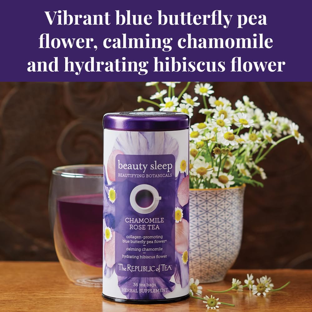 Steeping Beautifying Botanicals in a glass teapot releases a fragrant, caffeine-free brew.