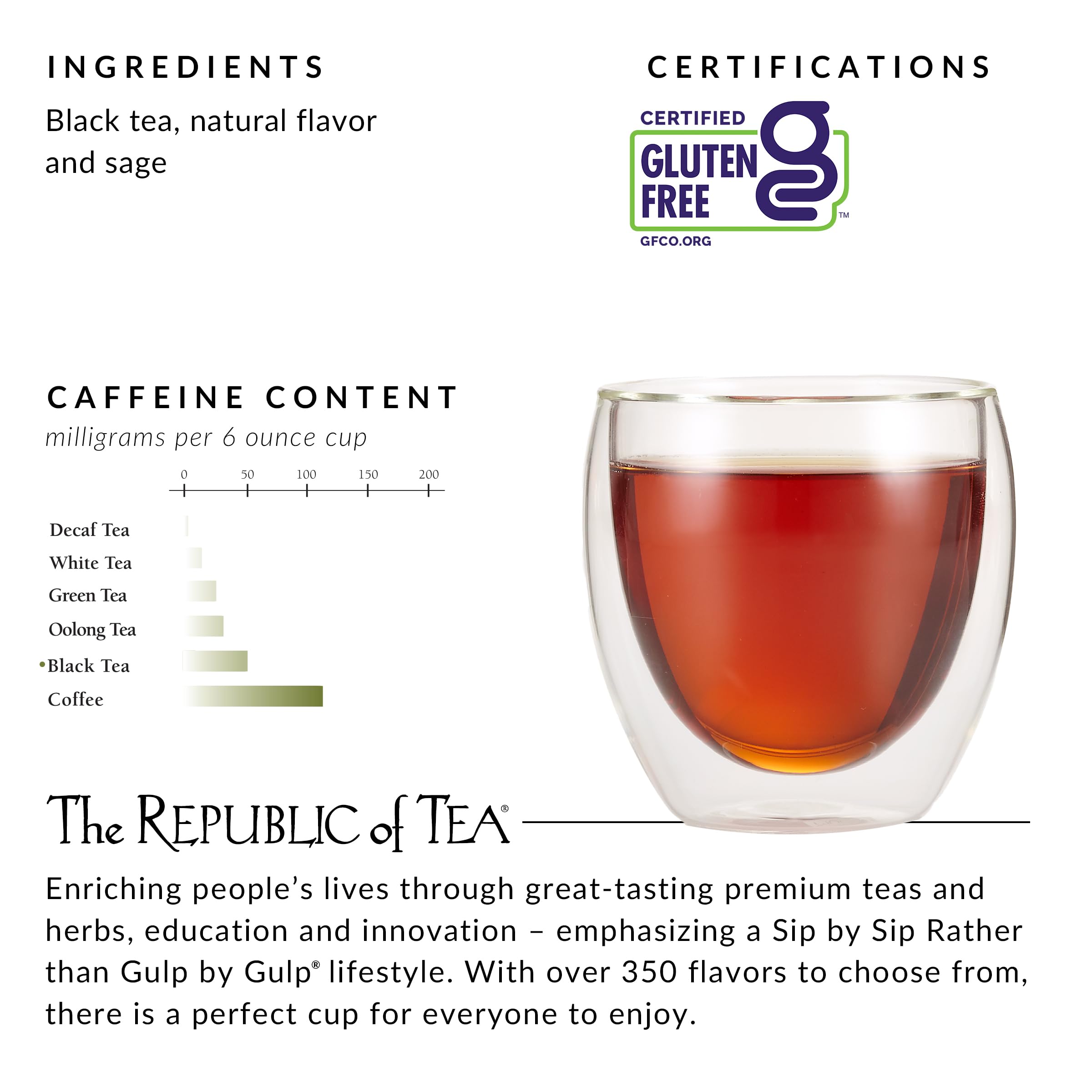 Brewing The Republic of Tea Blackberry Sage for a gentle lift.