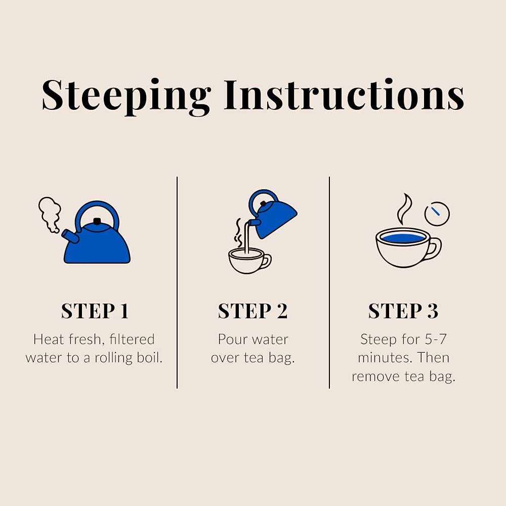 Caffeine-free label on The Republic of Tea Get Some Zzzs package for evening enjoyment.
