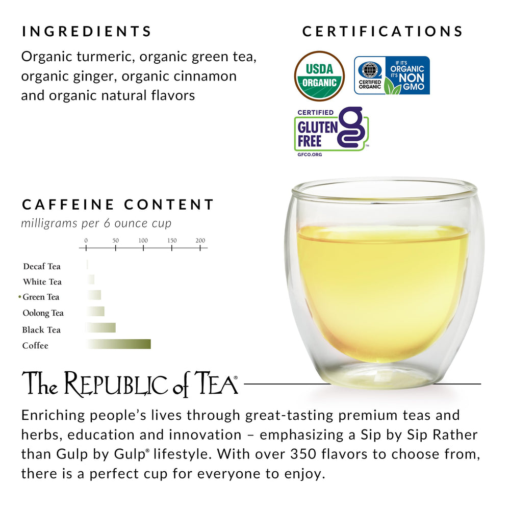 Steaming cup of The Republic of Tea invites cozy moments