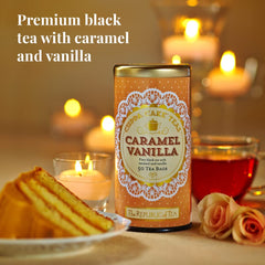 The Republic of Tea Cuppa Cake tea steeping setup highlights a smooth black brew.