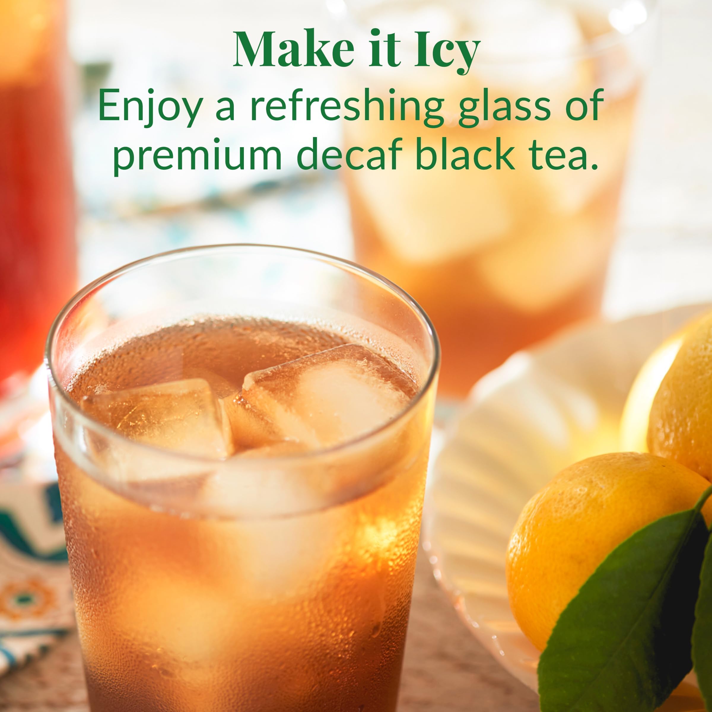 The Republic of Tea Earl Greyer Decaf tea in a cup after steeping for a citrusy flavor.