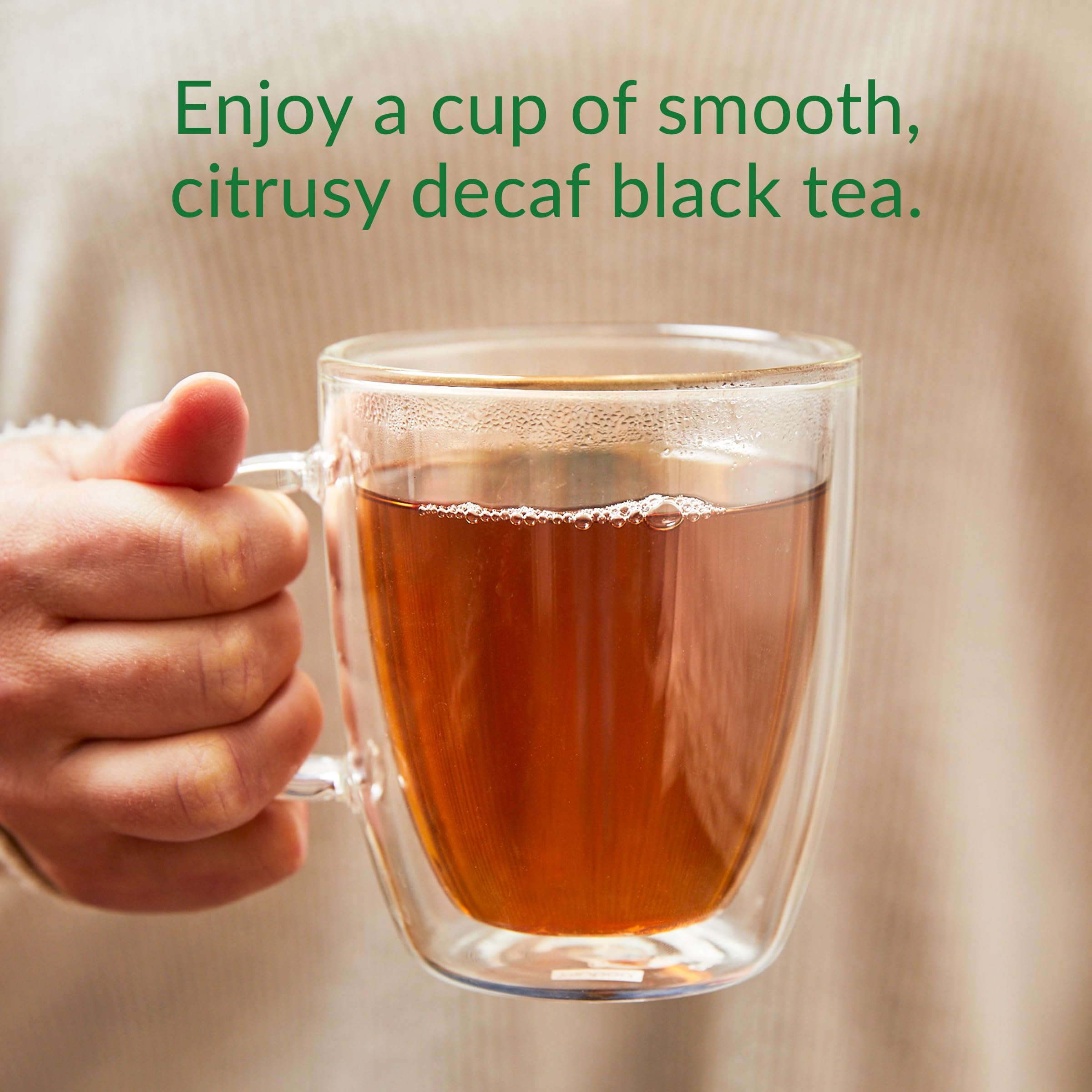 Steeping Earl Greyer Decaf tea in a warm cup delivers a bright citrus aroma and smooth flavor.