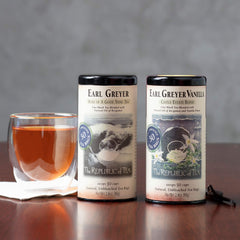The Republic of Tea Earl Greyer Vanilla aroma bottle showcases vanilla fragrance.