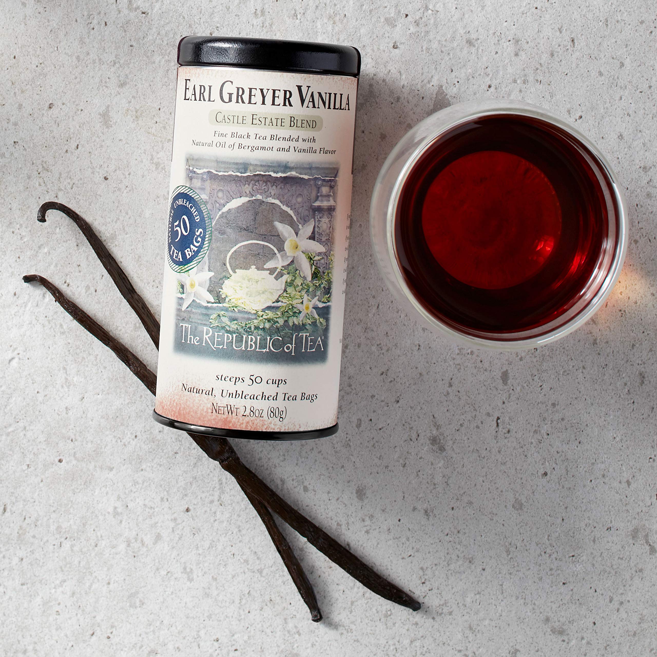 The Republic of Tea Earl Greyer Vanilla tea bags deliver a robust, aromatic cup.