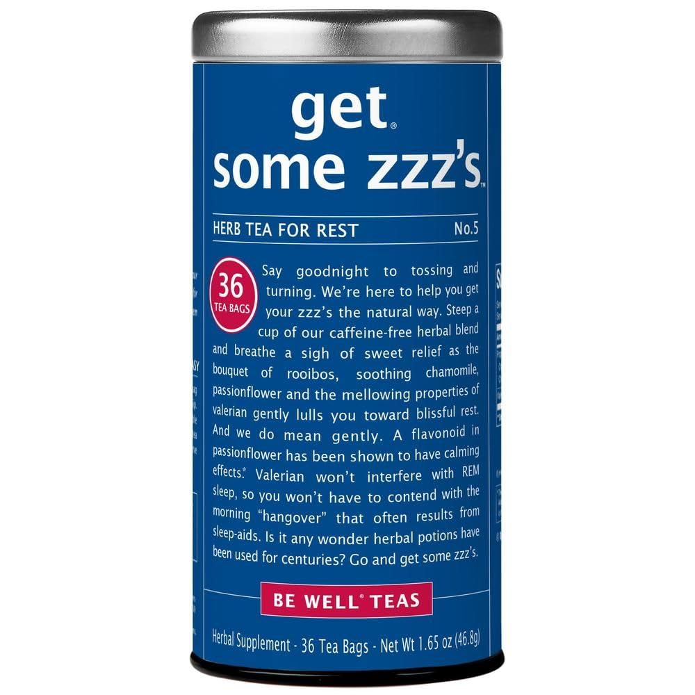 The Republic of Tea Get Some Zzzs tea bag being poured for a calming bedtime ritual.