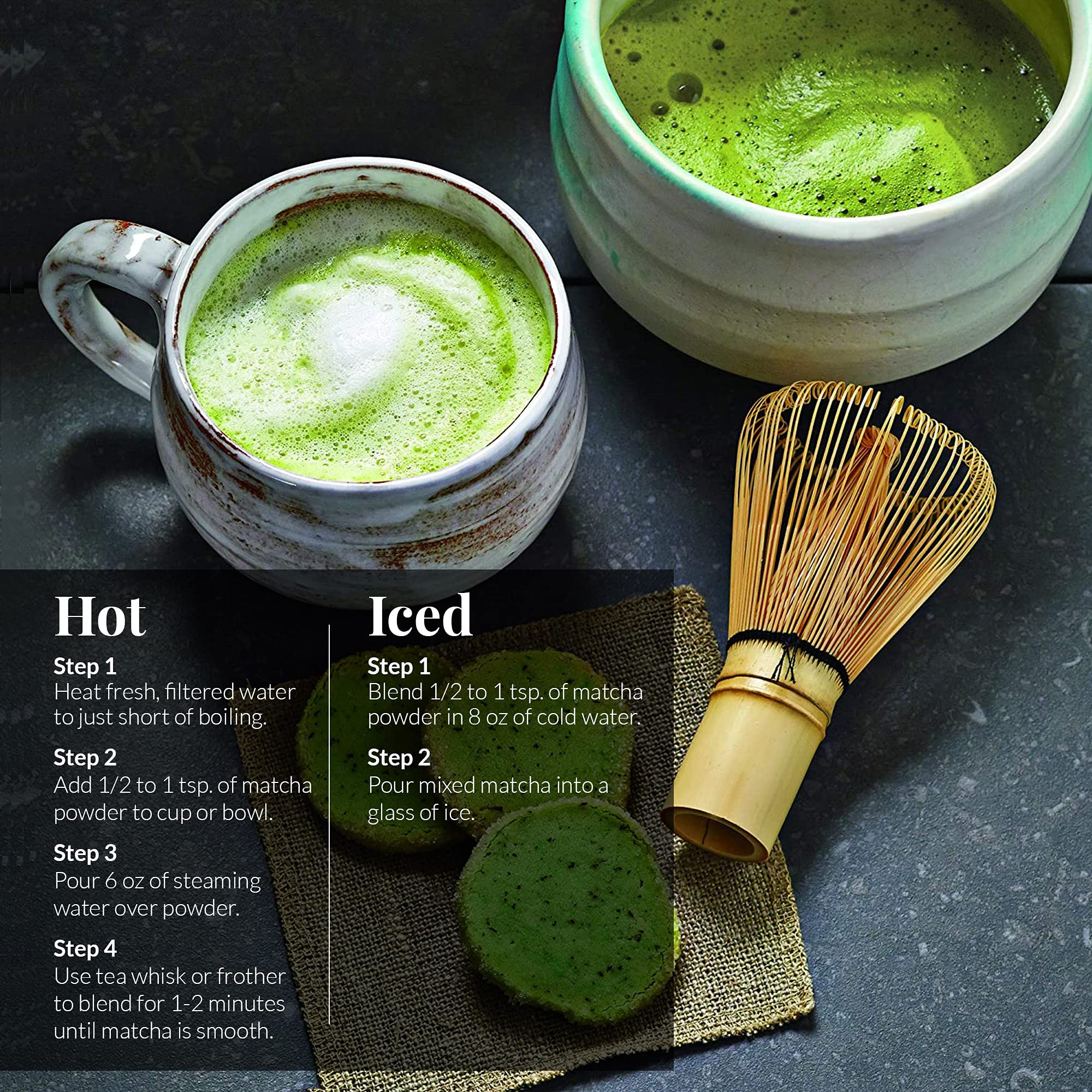 The Republic of Tea green tea cup with steam, inviting aroma and refreshing finish.