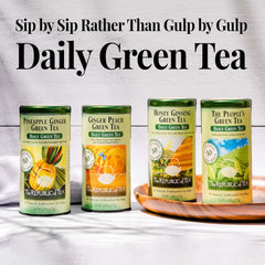 The Republic of Tea Peoples Green Tea evokes a bright aroma when steeped.