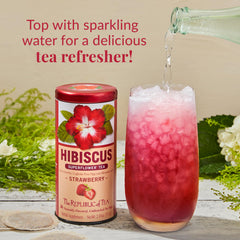 The Republic of Tea ingredients include hibiscus and strawberries for aroma