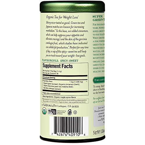 The Republic of Tea Lean Green matcha powder closeup highlighting premium green tea.