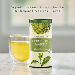 The Republic of Tea Organic Double Green Matcha ingredients blend for refined flavor.