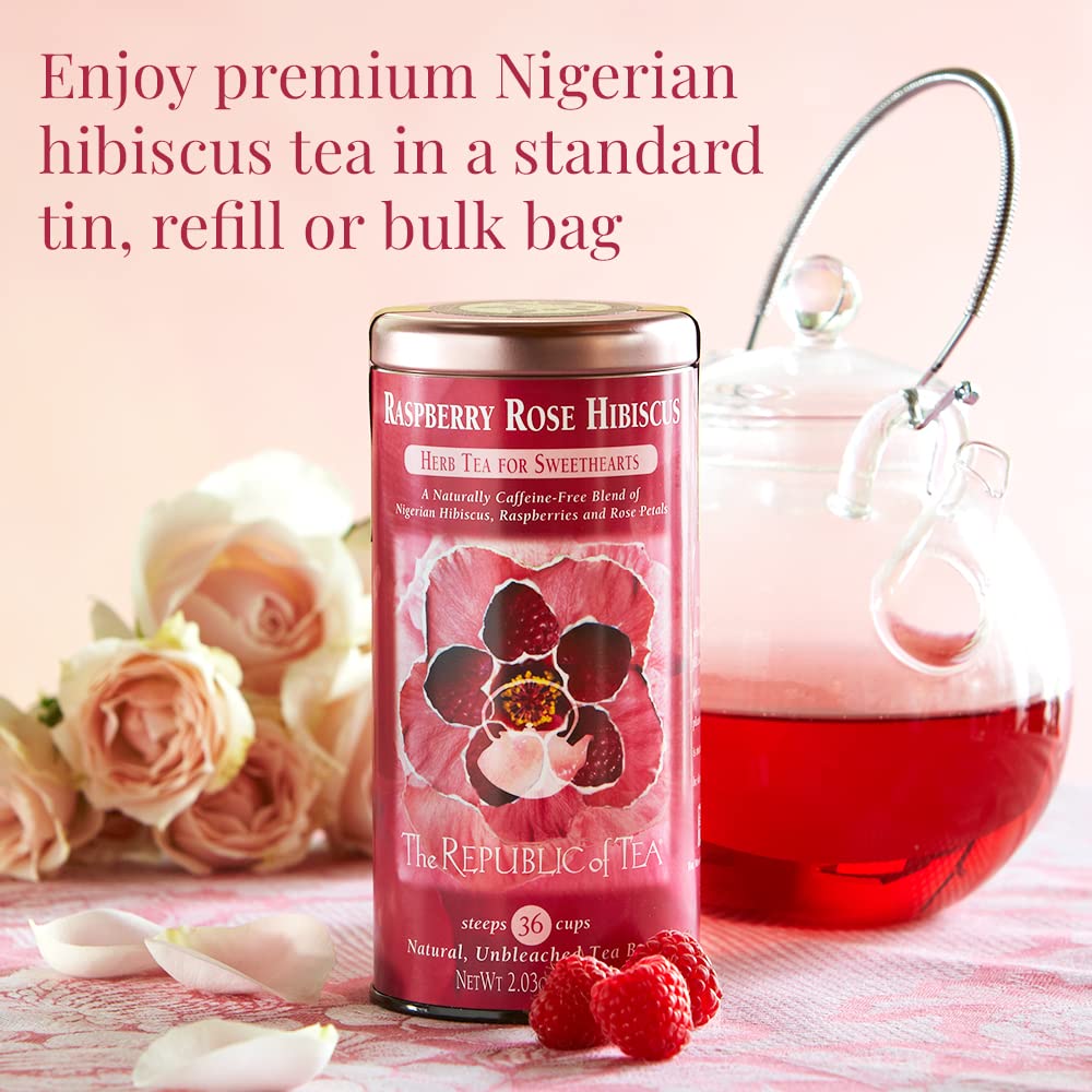 Deep crimson cup of Raspberry Rose Hibiscus with bright aroma.