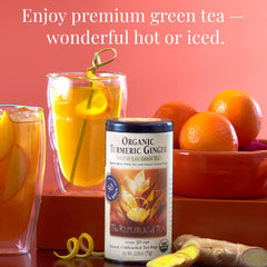 The Republic of Tea steeping cup aroma fills a quiet kitchen