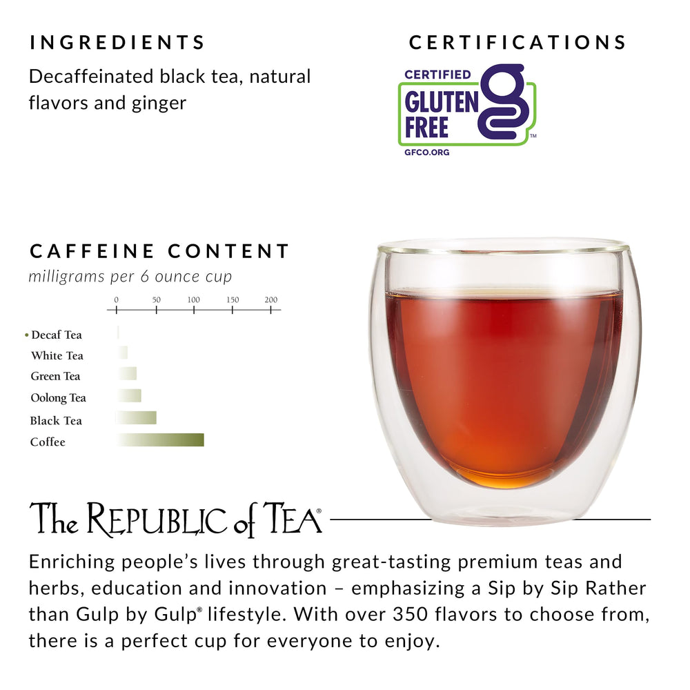 The Republic of Tea tin side view, compact storage for tea lovers.