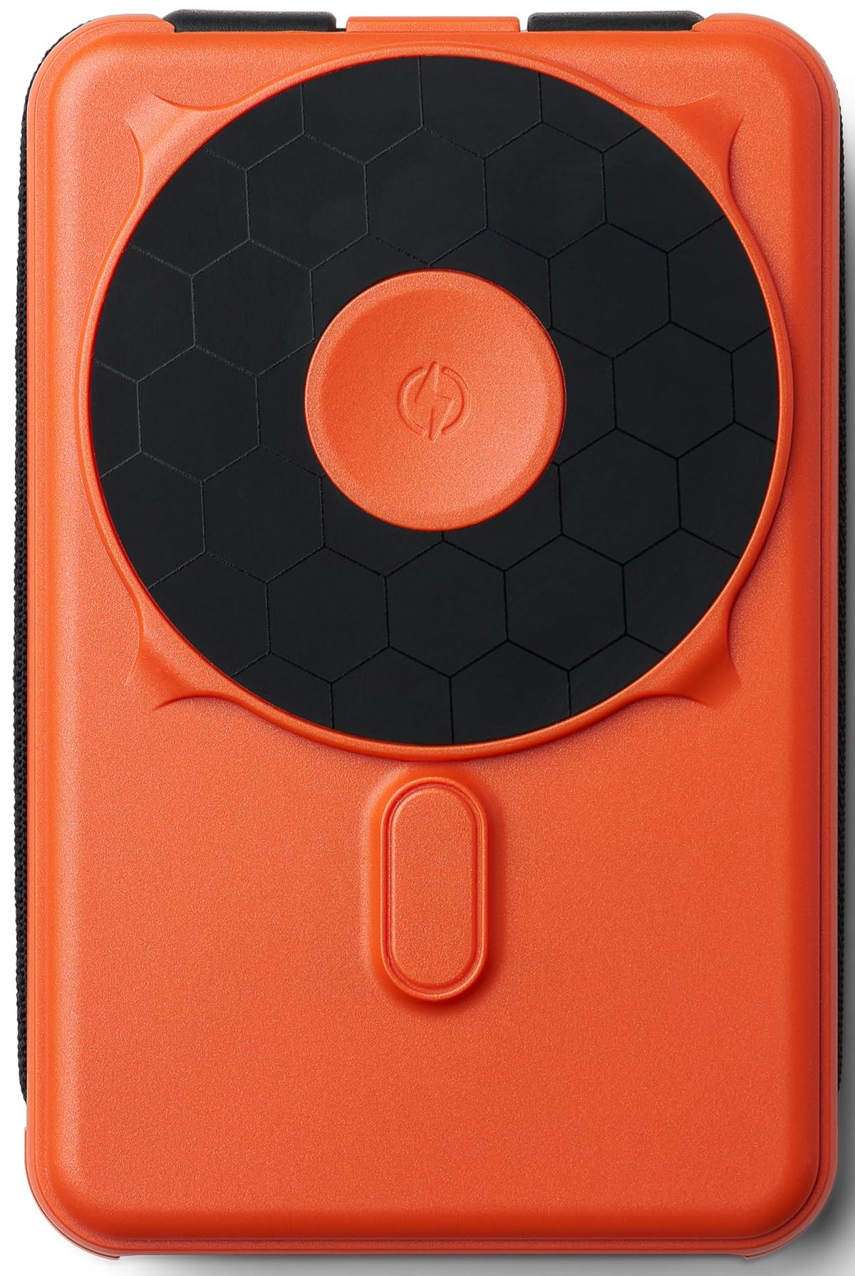 The Ridge Magnetic Power Bank Basecamp Orange front view for on-the-go charging.