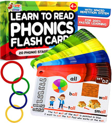 The Scholar Ant phonics flash cards with engaging illustrations boost early reading skills